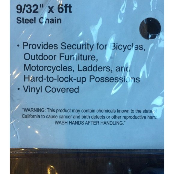 Steel Chain Heavy Duty Security 6 foot Vinyl Covered Rust Weather Resistant 6 ft - Picture 5 of 12